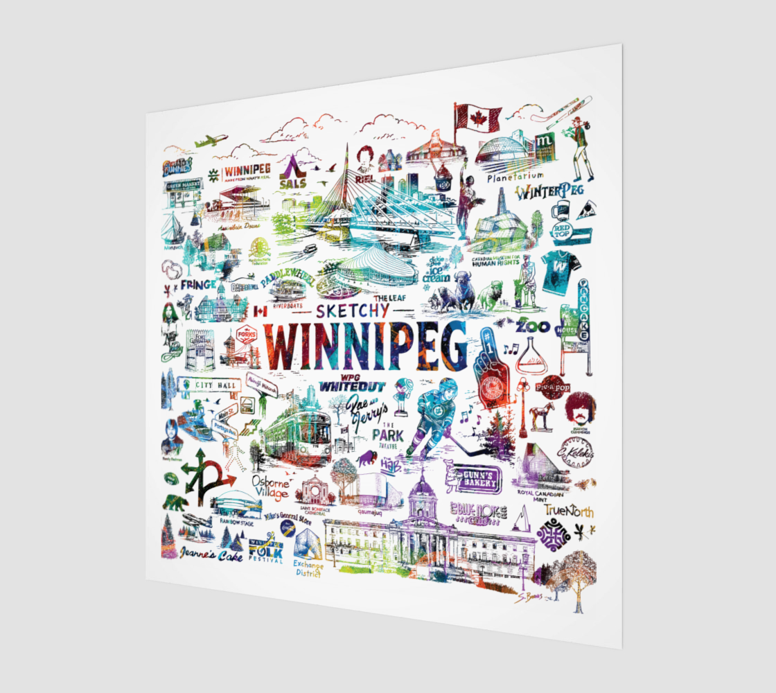 Sketchy Winnipeg Art Print -UNFRAMED/SQUARE