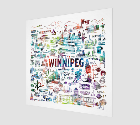 Sketchy Winnipeg Art Print - UNFRAMED/COLOUR