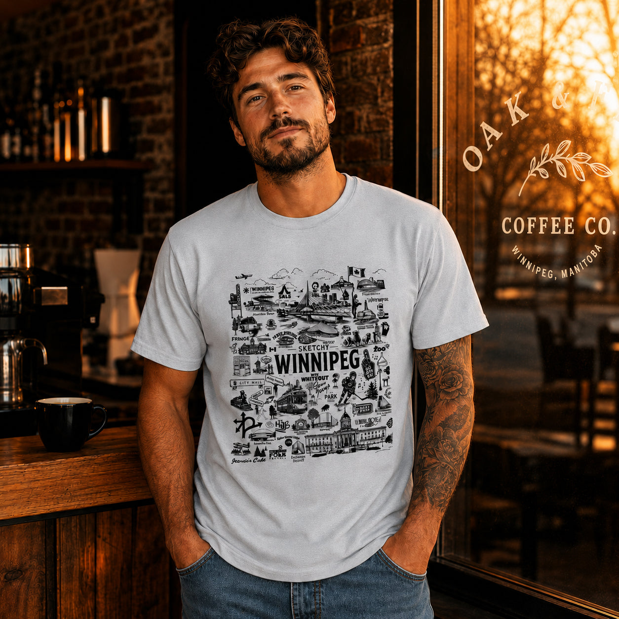 Sketchy Winnipeg Tshirt - Heather Grey