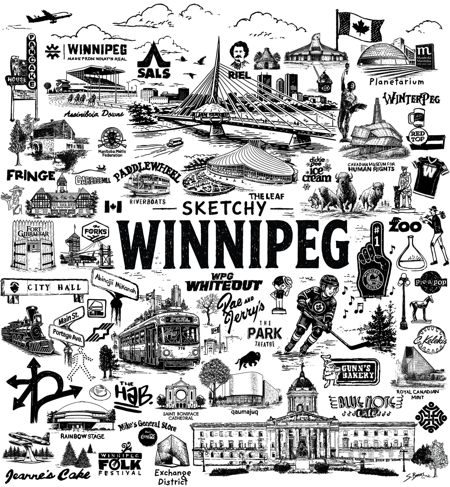 Sketchy Winnipeg Tshirt - Heather Grey