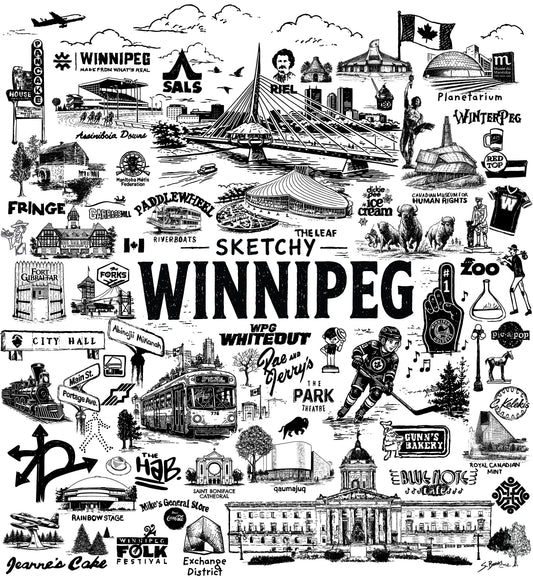 Sketchy Winnipeg Tshirt - Heather Grey