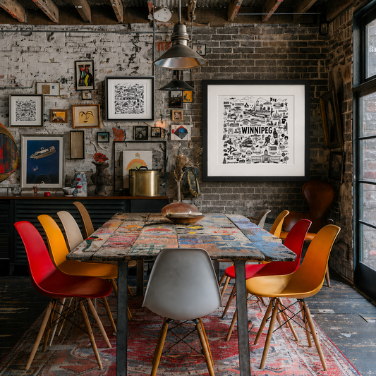 Sketchy Winnipeg Art Print - UNFRAMED/BLACK