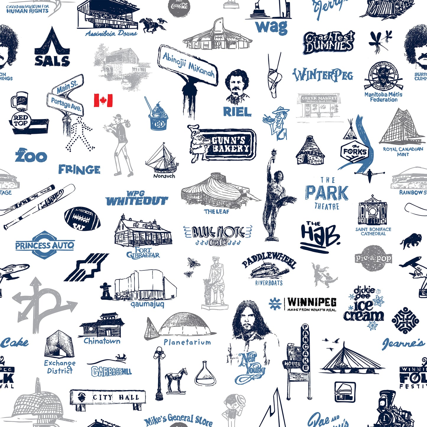 SKETCHY WINNIPEG - New cotton fabric